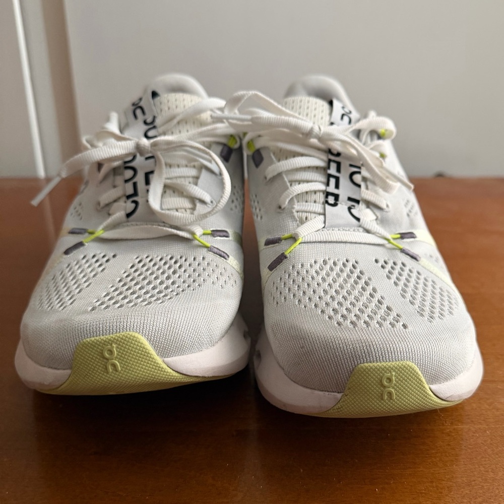 On Running Women's Sneakers White with Light Yellow Accents - Picture 5 of 12